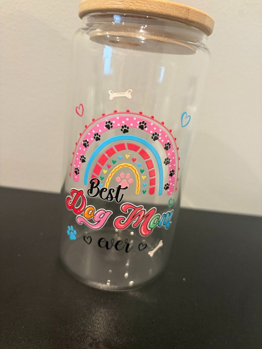 Best Dog Mom Ever 16 Oz Glass Dog Mom Gifts for Women, Mother's Day Dog Mom Gift